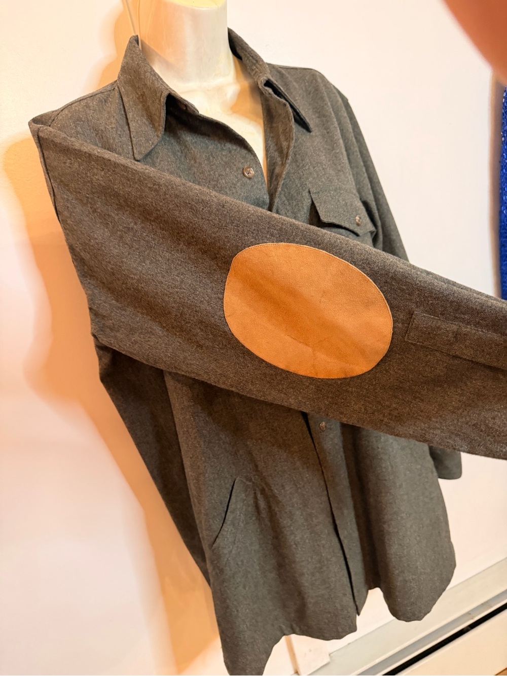 Vintage RALPH Ralph Lauren Blue Label Gray Button-Front Casual Shirt Jacket - Picture 6 of 8